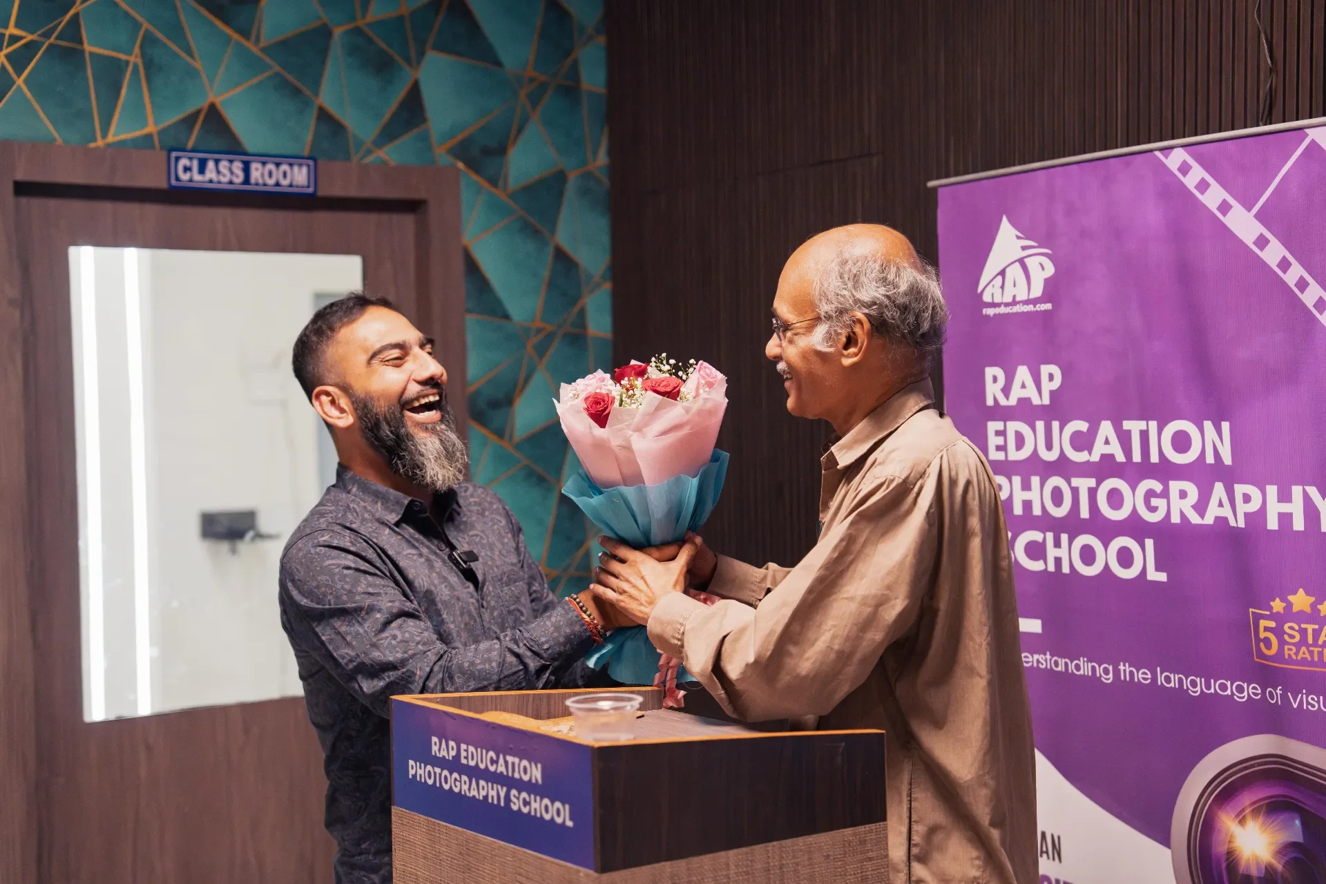 Mr. Riddhi Bhattacharjee with our honorable guest, Aroop Roy Chowdhury.